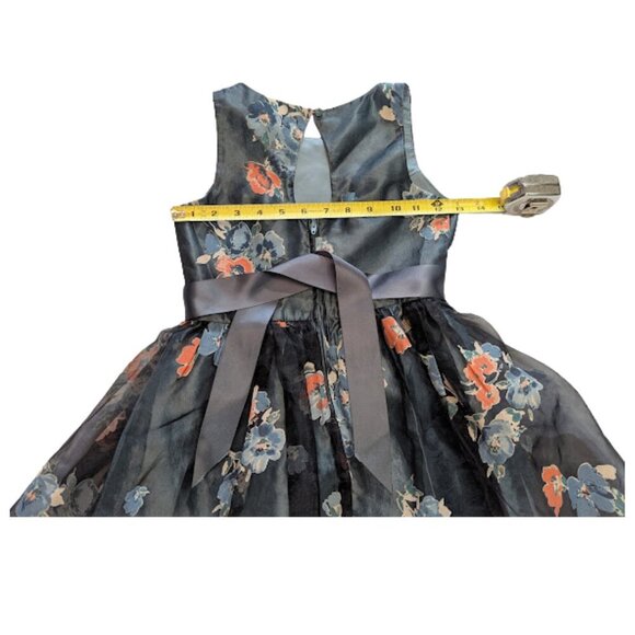 Zunie Girls Floral Satin Dress with Crinoline Underskirt | Size 7 - Picture 7 of 9